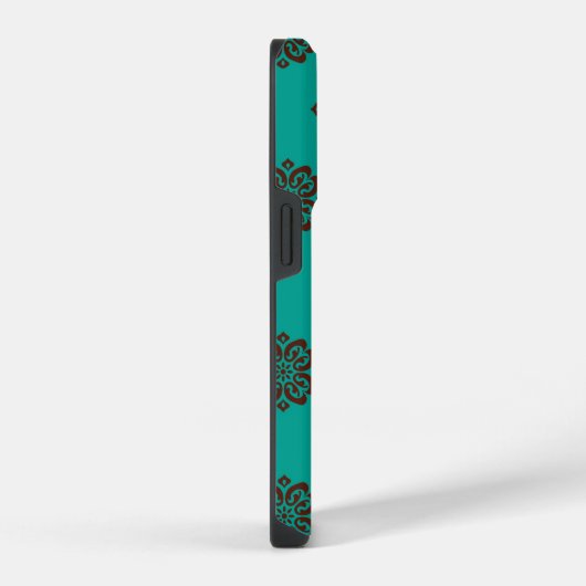 "Crimson Scrolls - Bold Elegance" iPhone Hülle (Rechte Seite)