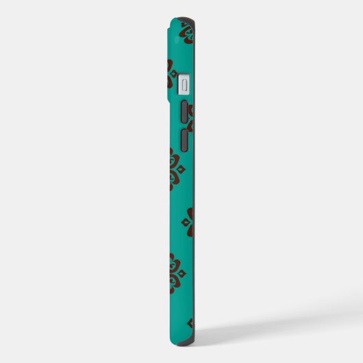 "Crimson Scrolls - Bold Elegance" iPhone Hülle (Linke Seite)