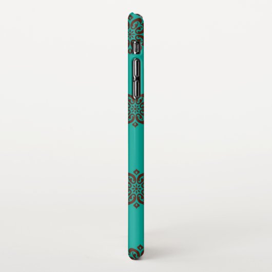 "Crimson Scrolls - Bold Elegance" iPhone Hülle (Linke Seite)