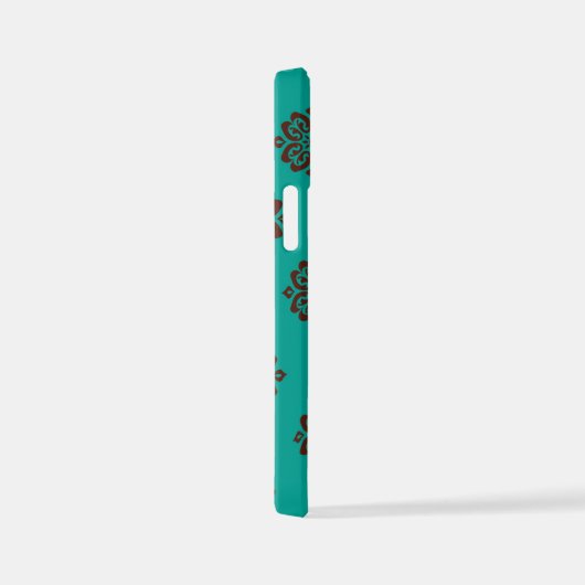 "Crimson Scrolls - Bold Elegance" iPhone Hülle (Rechte Seite)