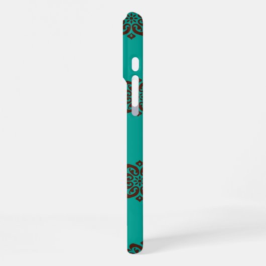 "Crimson Scrolls - Bold Elegance" iPhone Hülle (Linke Seite)