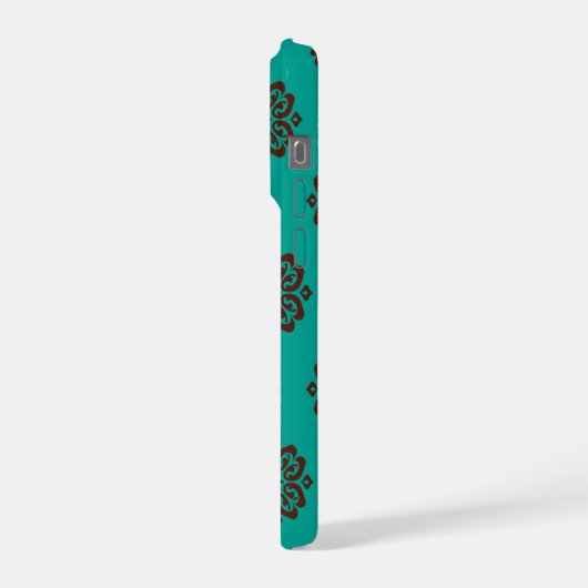 "Crimson Scrolls - Bold Elegance" iPhone Hülle (Linke Seite)