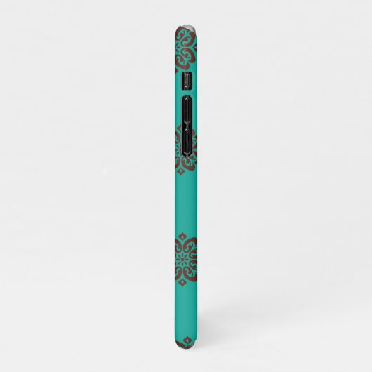 "Crimson Scrolls - Bold Elegance" iPhone Hülle (Linke Seite)