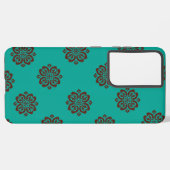 "Crimson Scrolls - Bold Elegance" Samsung Galaxy Hülle (Linke Seite)