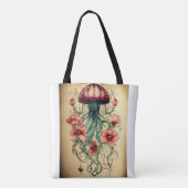 "Crimson Sea Elegance: Wiederverwendbare Lebensmit Tasche (Rückseite)