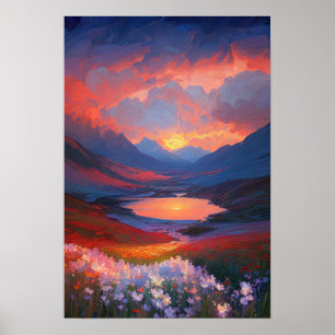 Crimson Serenade am Berg Lake Poster