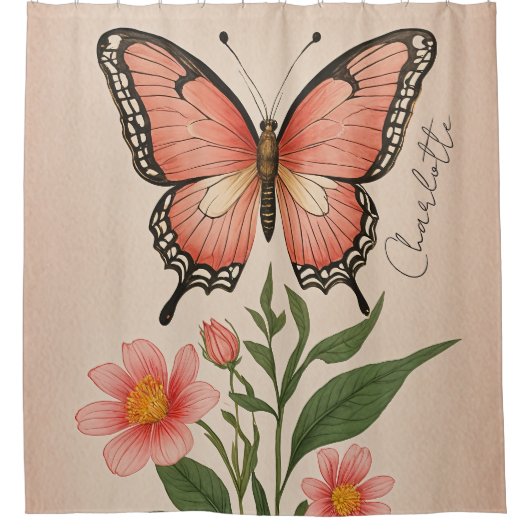 Crimson Serenade Personalisiert Duschvorhang (Vorderseite)