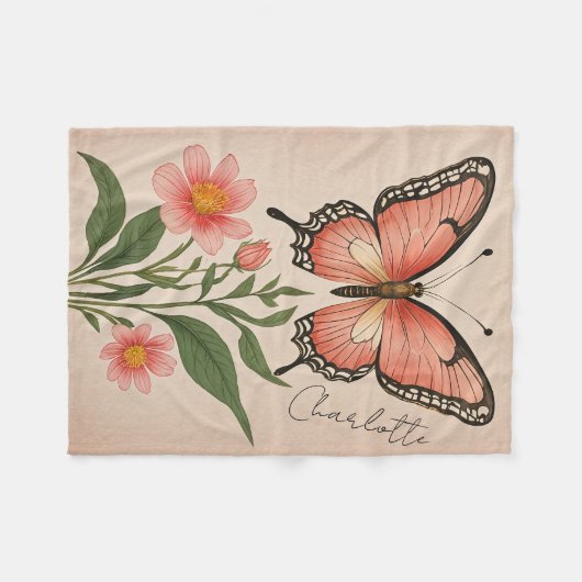 Crimson Serenade Personalisiert Fleecedecke (Vorderseite (Horizontal))