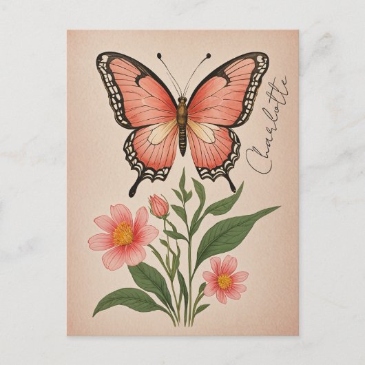 Crimson Serenade Personalisiert Postkarte (Vorderseite)