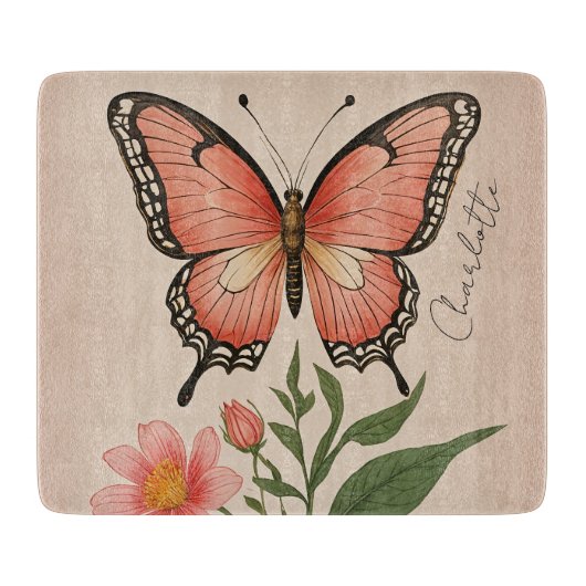 Crimson Serenade Personalisiert Schneidebrett (Vorderseite)