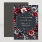 Crimson Shadow Nocturne Hochzeit Einladung (Vorne/Hinten)