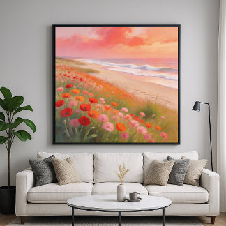 Crimson Shore - Kunst im Pastell-Malstil Poster