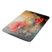 Crimson Silence – Abstract Poppies in Urban Light Badematte (Schrägansicht)