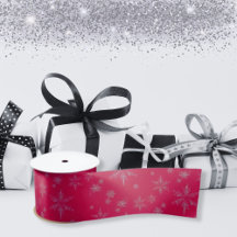 Crimson Silver Glitzer Schneeflocken Weihnachten