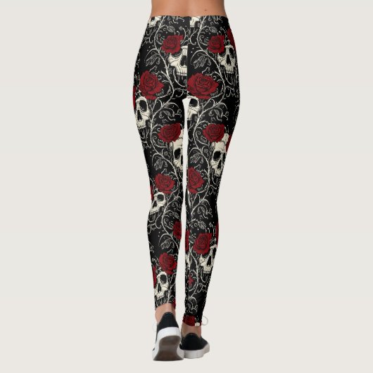 Crimson Skull Bloom Leggings (Rückseite)