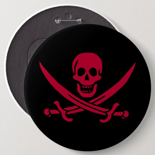 Crimson Skull & Schwerter Pirate Fahne von Calico Button (Vorne & Hinten)