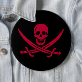Crimson Skull & Schwerter Pirate Fahne von Calico  Button (Beispiel)