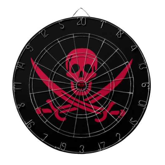 Crimson Skull & Schwerter Pirate Fahne von Calico  Dartscheibe (vorne)