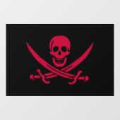 Crimson Skull & Schwerter Pirate Fahne von Calico Fensteraufkleber (Blatt)