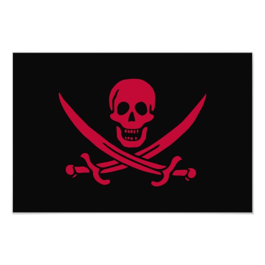 Crimson Skull & Schwerter Pirate Fahne von Calico Fotodruck (Vorne)