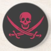 Crimson Skull & Schwerter Pirate Fahne von Calico  Getränkeuntersetzer (Vorne)
