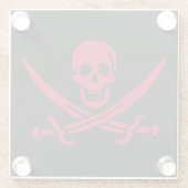 Crimson Skull & Schwerter Pirate Fahne von Calico Glasuntersetzer (Rückseite)