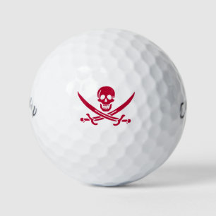 Crimson Skull & Schwerter Pirate Fahne von Calico  Golfball