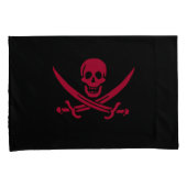 Crimson Skull & Schwerter Pirate Fahne von Calico  Kissenbezug (Vorderseite-Rechts)