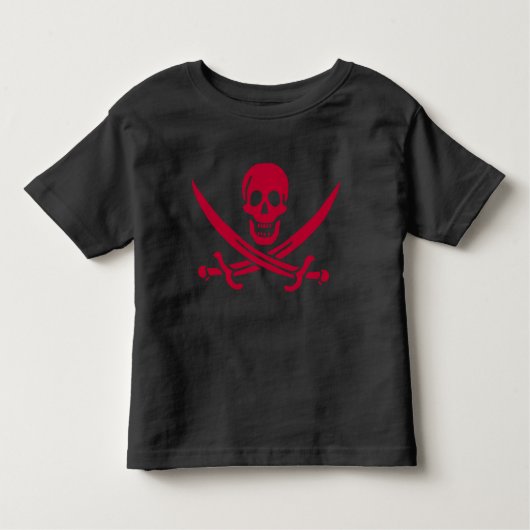 Crimson Skull & Schwerter Pirate Fahne von Calico  Kleinkind T-shirt (Vorderseite)