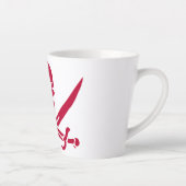 Crimson Skull & Schwerter Pirate Fahne von Calico Milchtasse (Rechts)