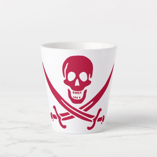 Crimson Skull & Schwerter Pirate Fahne von Calico Milchtasse (Vorderseite)