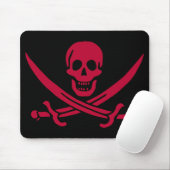 Crimson Skull & Schwerter Pirate Fahne von Calico  Mousepad (Mit Mouse)