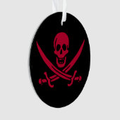 Crimson Skull & Schwerter Pirate Fahne von Calico  Ornament (Vorderseite)