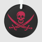 Crimson Skull & Schwerter Pirate Fahne von Calico  Ornament (Rückseite)