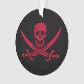 Crimson Skull & Schwerter Pirate Fahne von Calico  Ornament (Vorderseite)