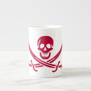 Crimson Skull & Schwerter Pirate Fahne von Calico  Porzellantasse