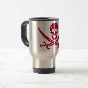 Crimson Skull & Schwerter Pirate Fahne von Calico Reisebecher