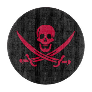Crimson Skull & Schwerter Pirate Fahne von Calico Schneidebrett