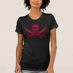 Crimson Skull & Schwerter Pirate Fahne von Calico  T-Shirt