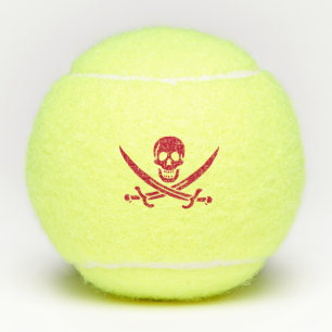 Crimson Skull & Schwerter Pirate Fahne von Calico  Tennisbälle