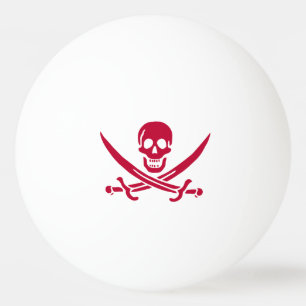 Crimson Skull & Schwerter Pirate Fahne von Calico  Tischtennisball