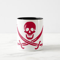 Crimson Skull & Schwerter Pirate Fahne von Calico 