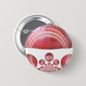 Crimson Spin - Ein wunderschöner Red Cricket Ball  Button (Vorne & Hinten)