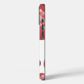 Crimson Spin - Ein wunderschöner Red Cricket Ball Case-Mate iPhone Hülle (Rückseite / Links)