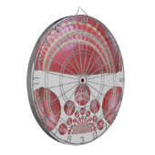 Crimson Spin - Ein wunderschöner Red Cricket Ball  Dartscheibe (Vorderseite Links)