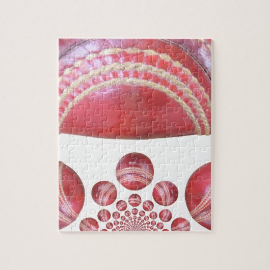 Crimson Spin - Ein wunderschöner Red Cricket Ball Puzzle (Vertikal)