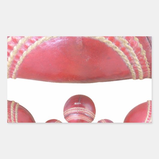 Crimson Spin - Ein wunderschöner Red Cricket Ball Rechteckiger Aufkleber (Vorderseite)