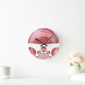 Crimson Spin - Ein wunderschöner Red Cricket Ball Runde Wanduhr (Zuhause)