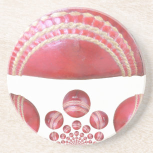 Crimson Spin – Eine schöne rote Cricketball-Kunst Getränkeuntersetzer