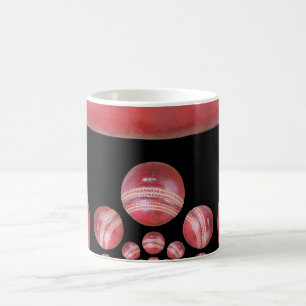 Crimson Spin – Eine schöne rote Cricketball-Kunst Kaffeetasse